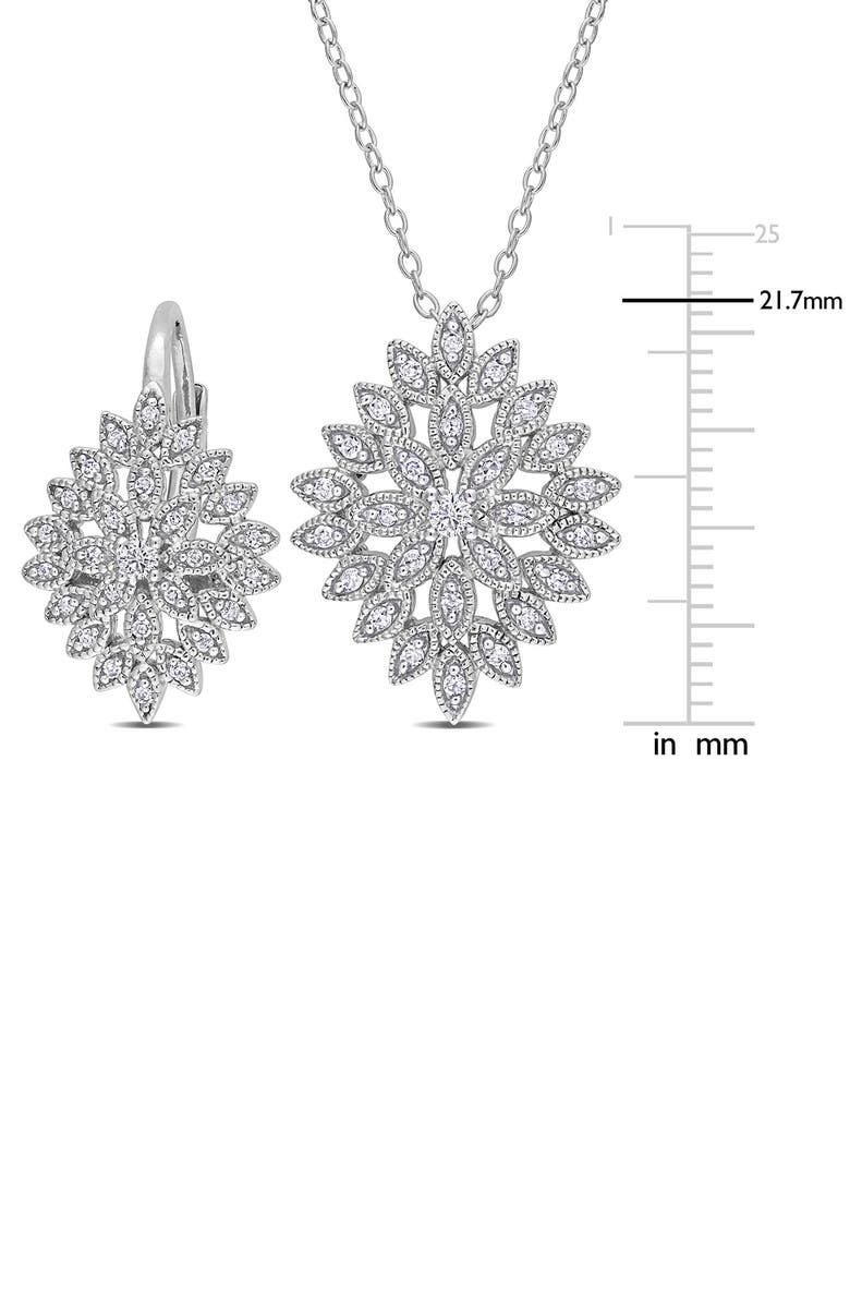 DELMAR Diamond Pendant Necklace & Drop Earrings Set - 0.45ct., Alternate, color, Silver