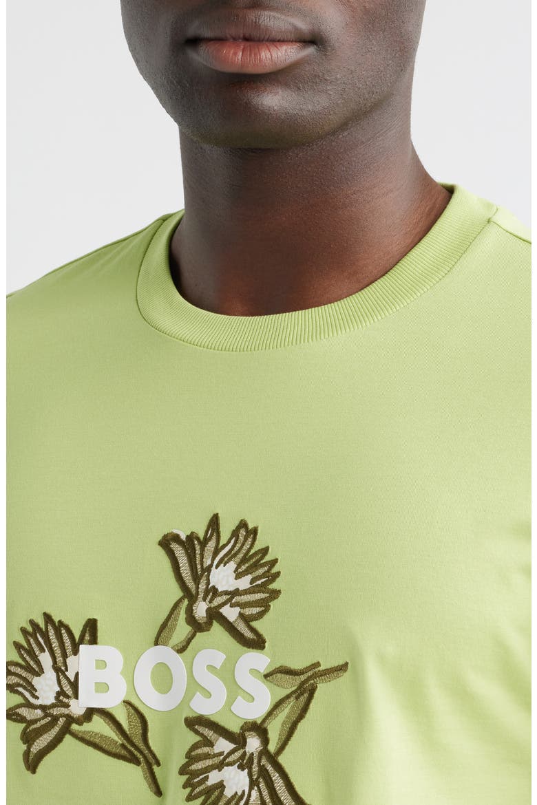 Thompson Floral Logo Cotton Graphic T-Shirt, Alternate, color, LIGHT GREEN