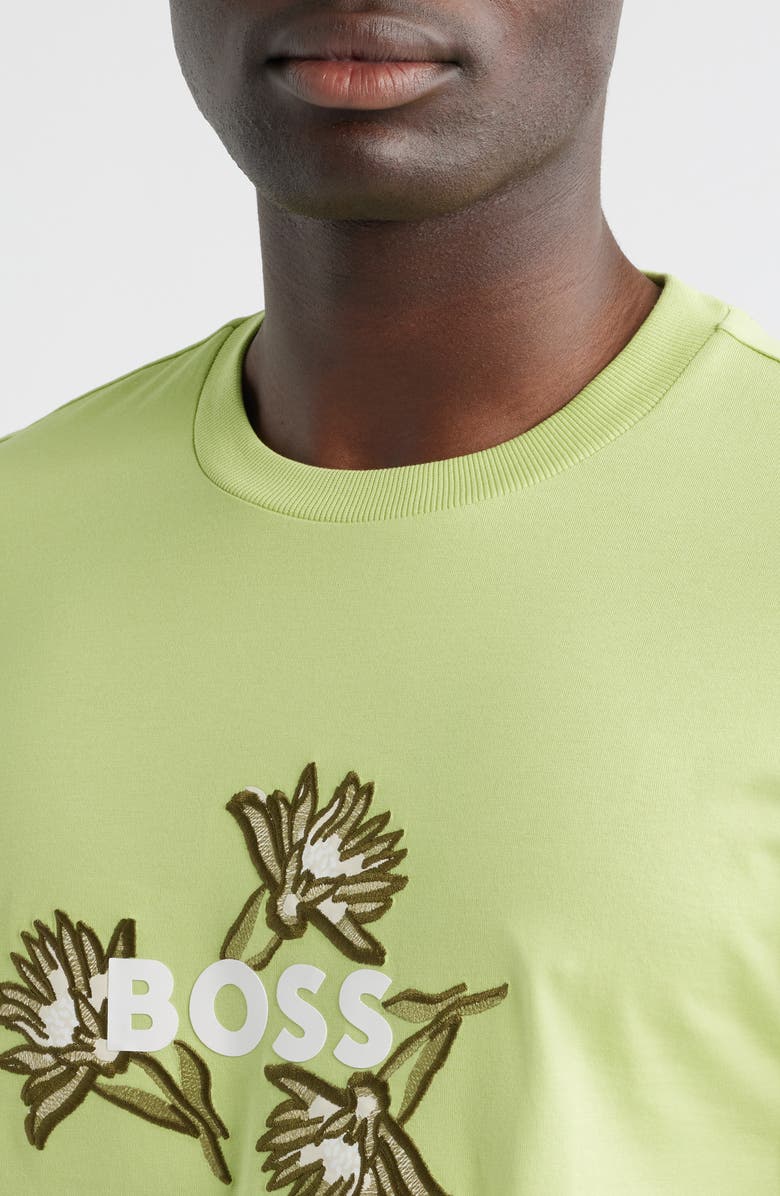 BOSS Thompson Floral Logo Cotton Graphic T-Shirt, Alternate, color,