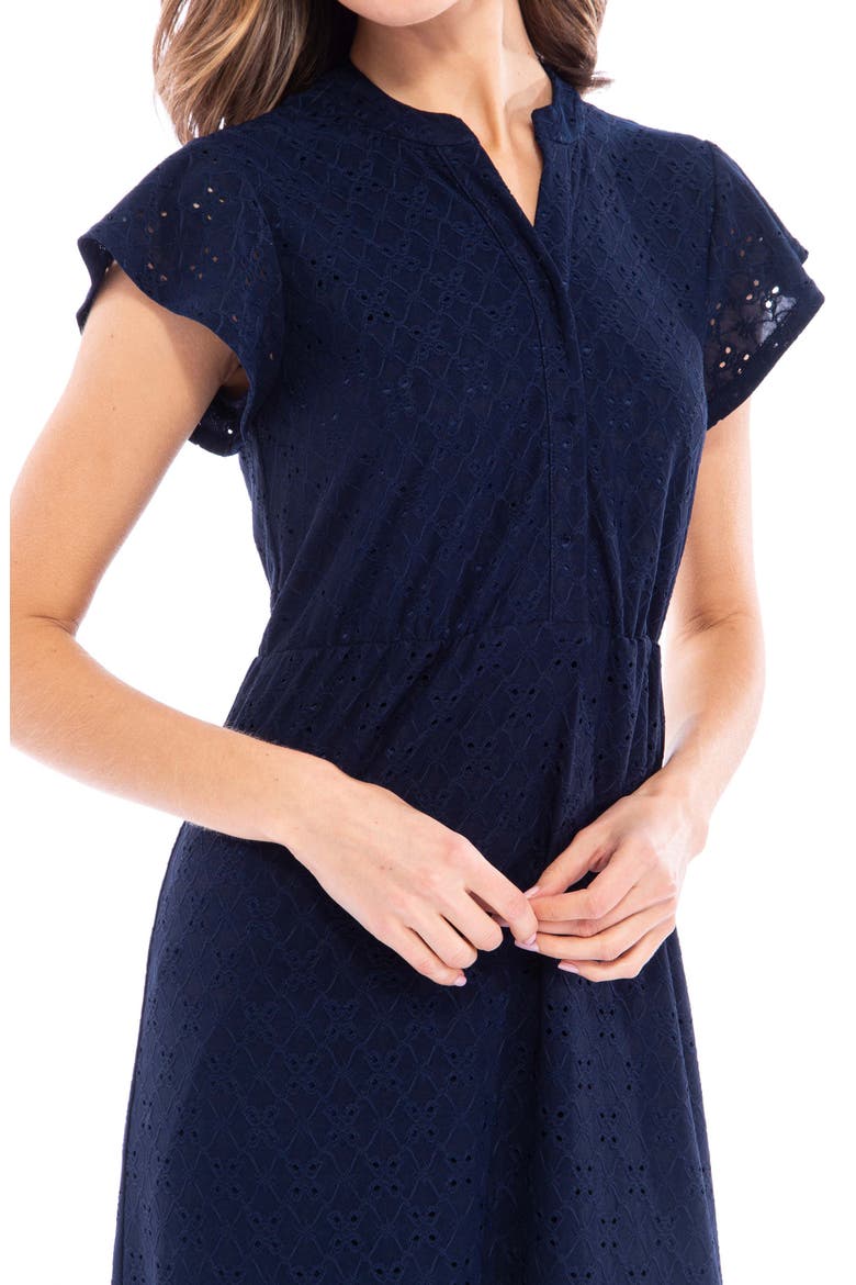 Ruffle Sleeve Tiered Maxi Dress, Alternate, color, NAVY