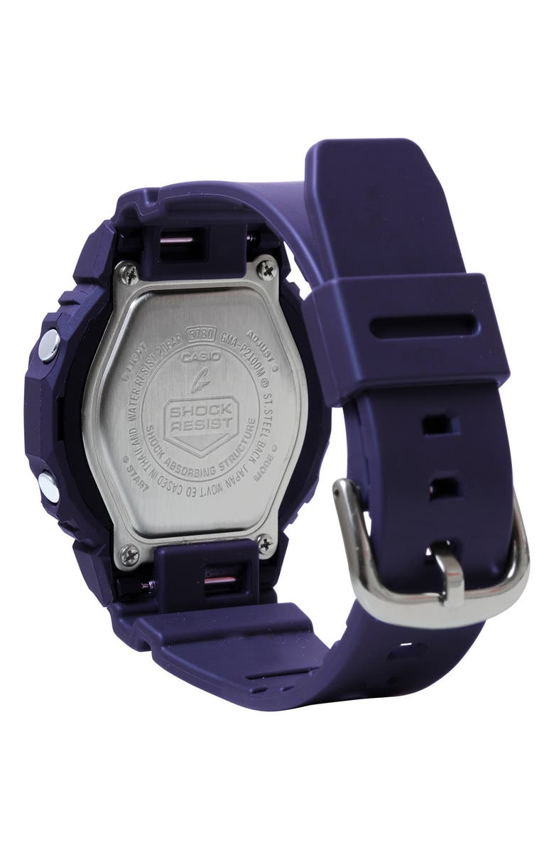 G-SHOCK GMAP2100 Analog-Digital Resin Strap Watch, 46mm x 40.2mm, Alternate, color, Navy