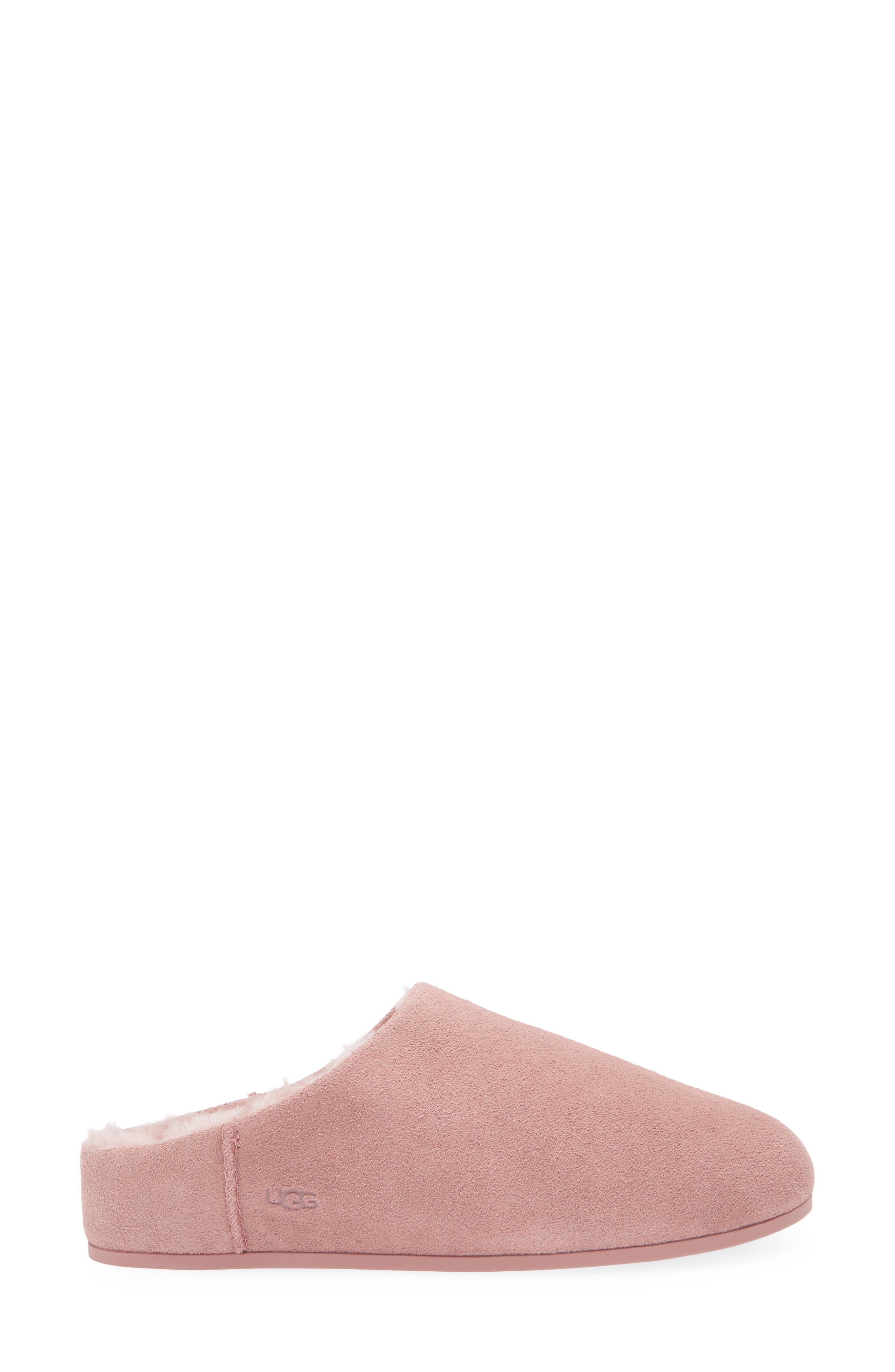 Elea Waterproof Suede Slipper, Alternate, color, PINK DAWN