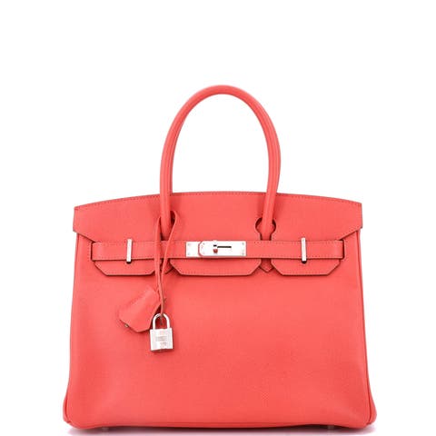 Birkin Handbag Pink Epsom with Palladium Hardware 30