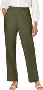 Jessica London Lightweight Linen Blend Straight Leg Pants