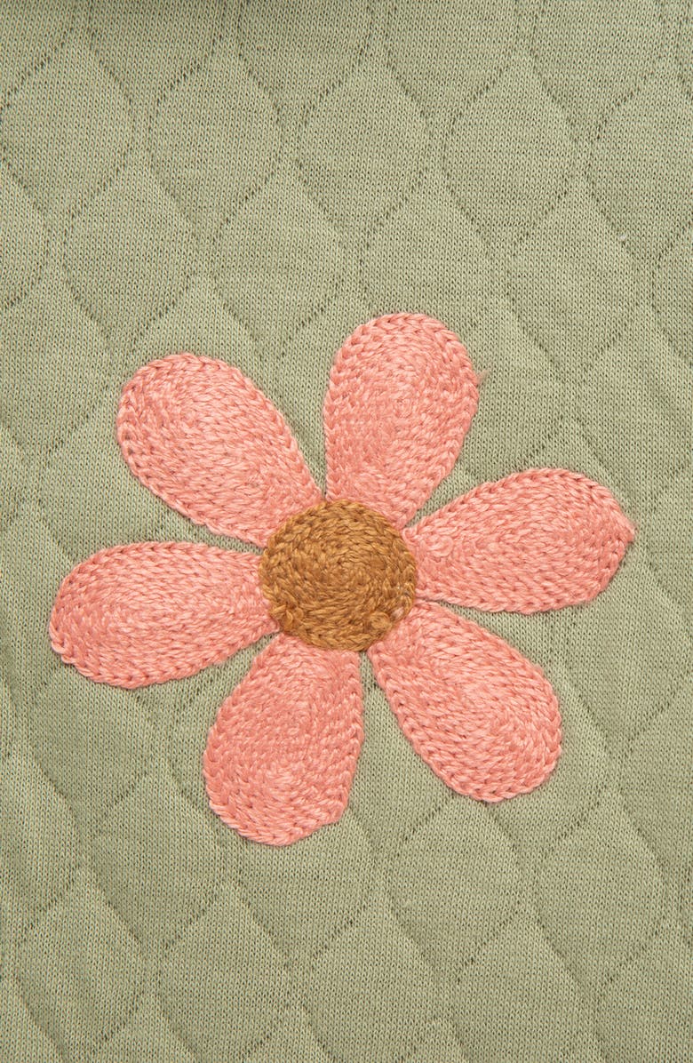 Little Me Flower Zip Hoodie & Sweatpants Set, Alternate, color, Green