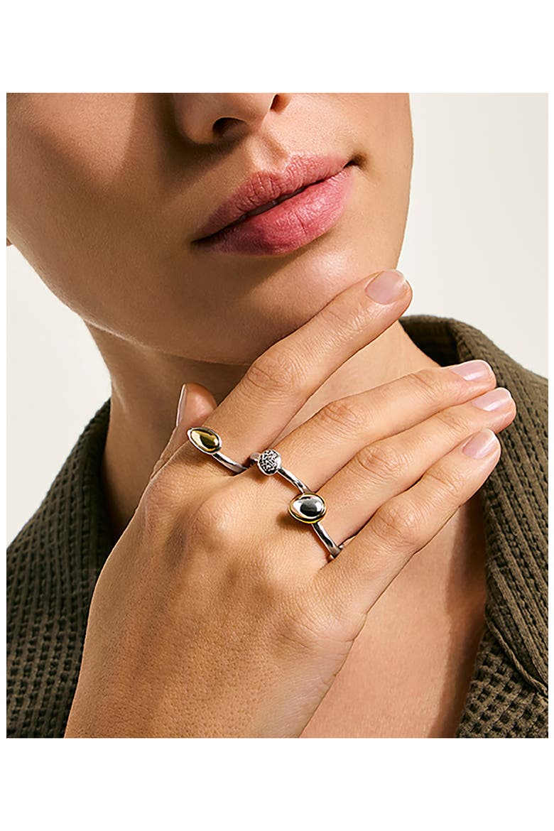 Surf Pebble Set of 3 Stacking Rings, Alternate, color, SILVER AND GOLD