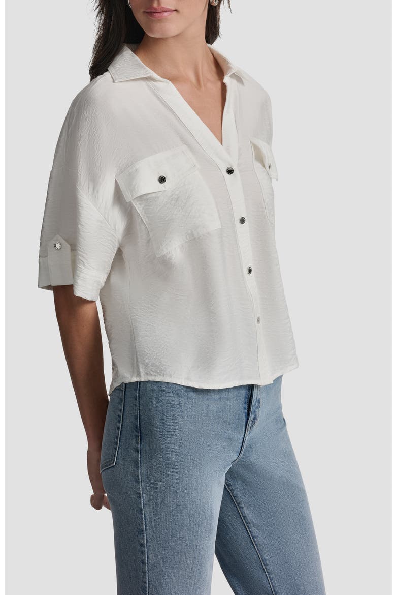 Short Sleeve Roll Tab Shirt, Alternate, color, IVORY