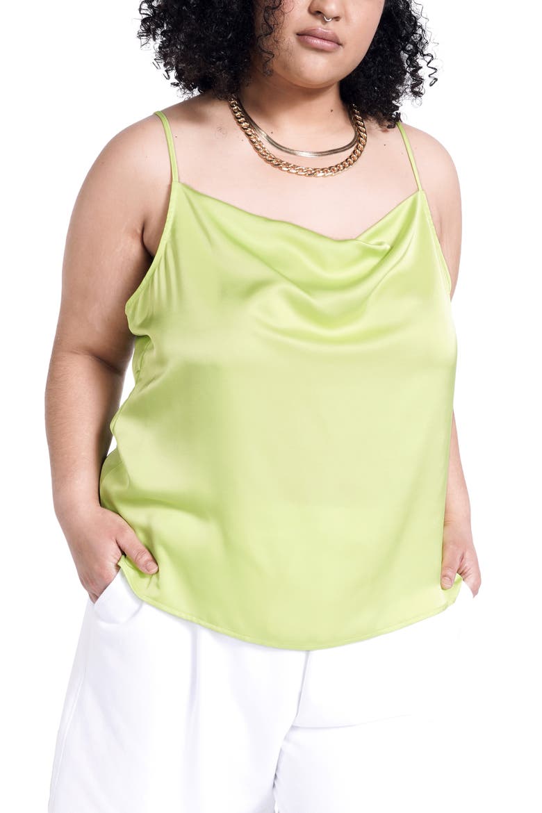 Satin Camisole (Nordstrom Exclusive), Main, color, NEON GREEN