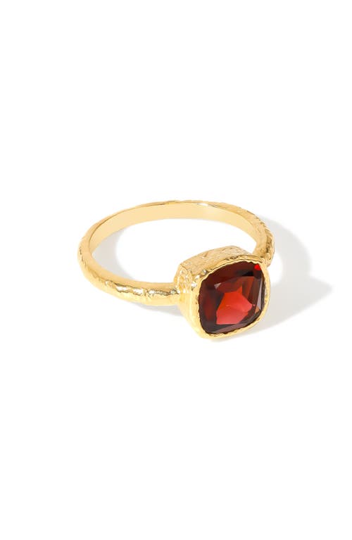 Ys Gems Solitaire Stone Ring In Red