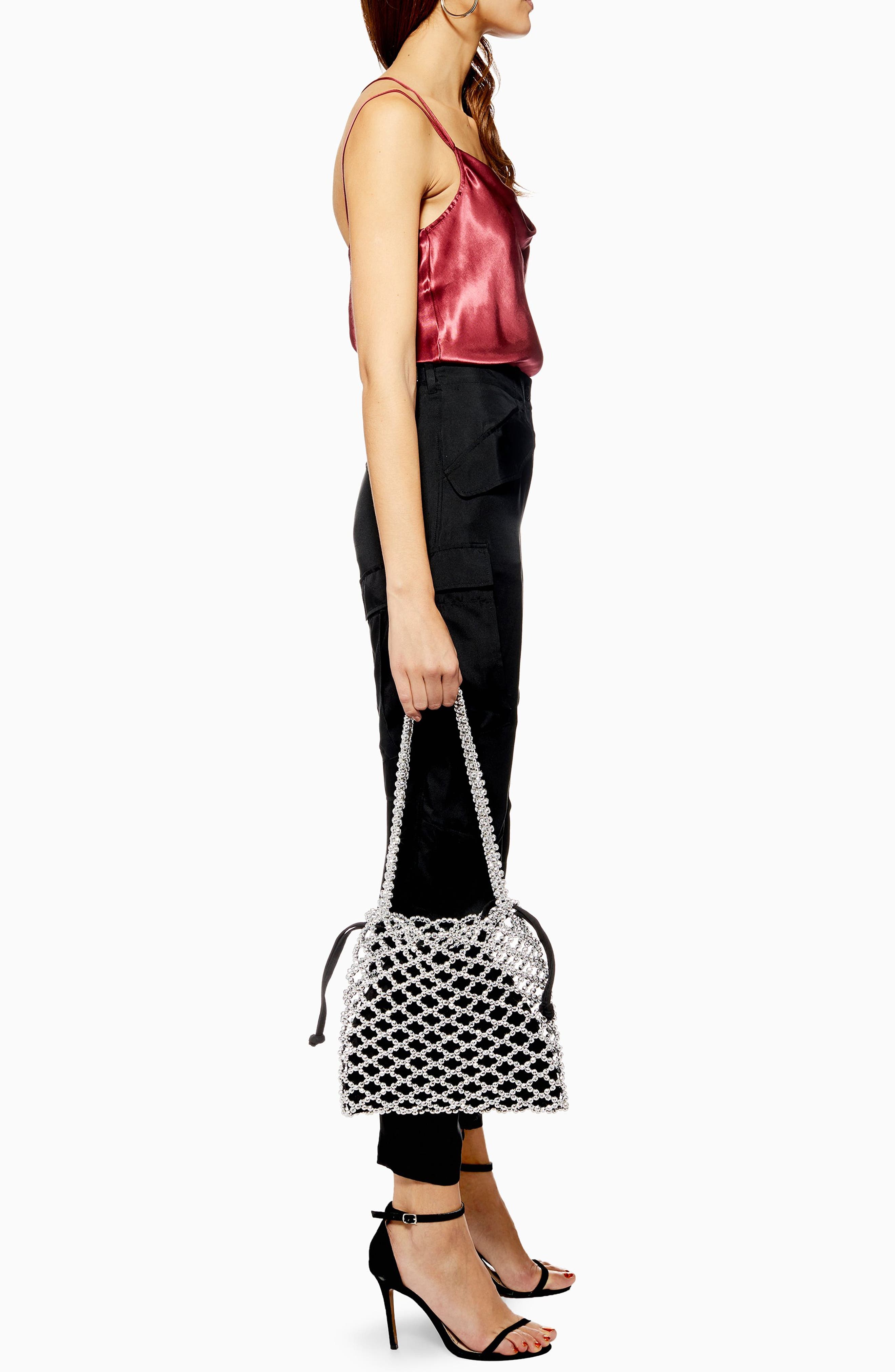 Cindy Net Tote Bag, Alternate, color, SILVER