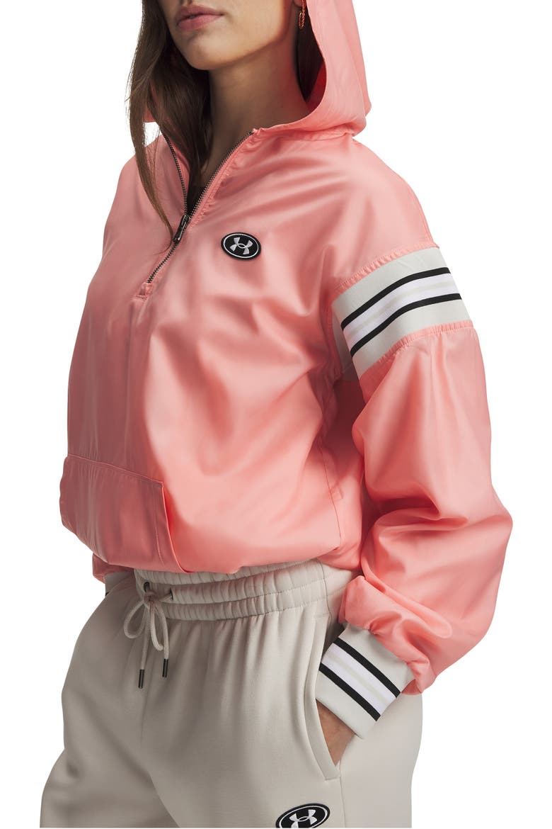 Icon Woven Heritage Quarter Zip Pullover, Main, color, PINK