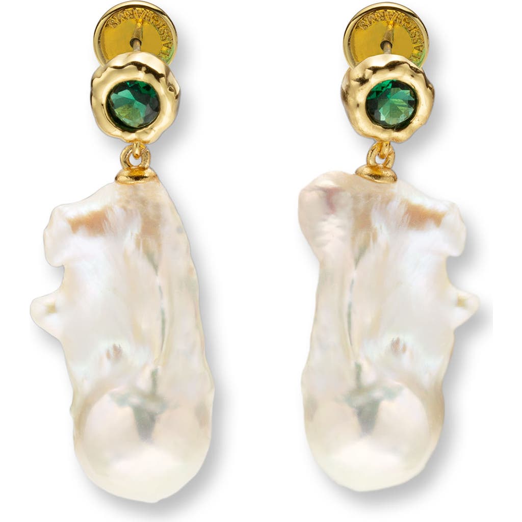Classicharms Skyler Freshwater Baroque Pearl Drop Earrings In Brown