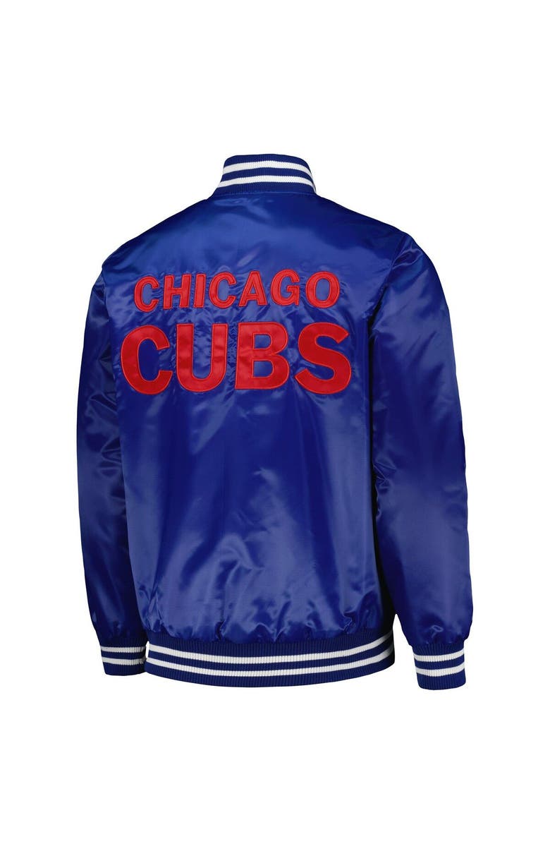 STARTER Men's Starter Royal Chicago Cubs Patch Full-Snap Jacket, Alternate, color, Royal
