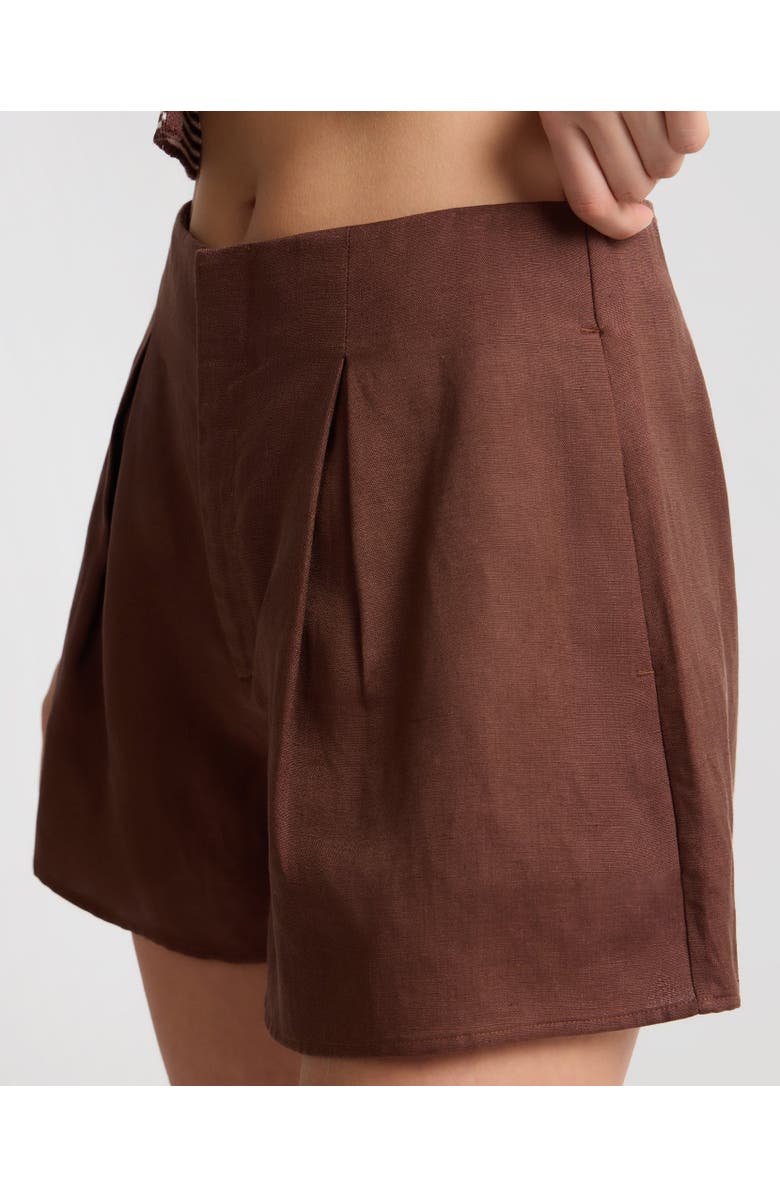 Onia Air Linen Wide Leg Short, Alternate, color, Brown