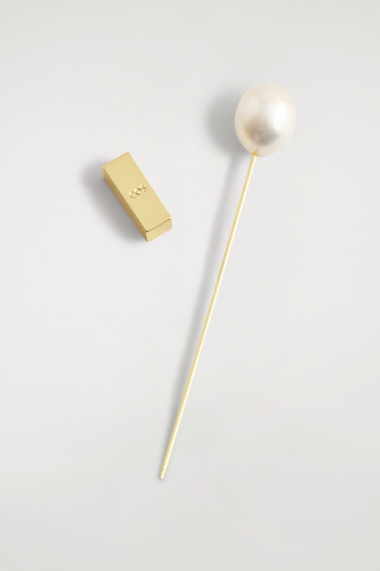 Freshwater Pearl Brooch, Alternate, color, GOLD