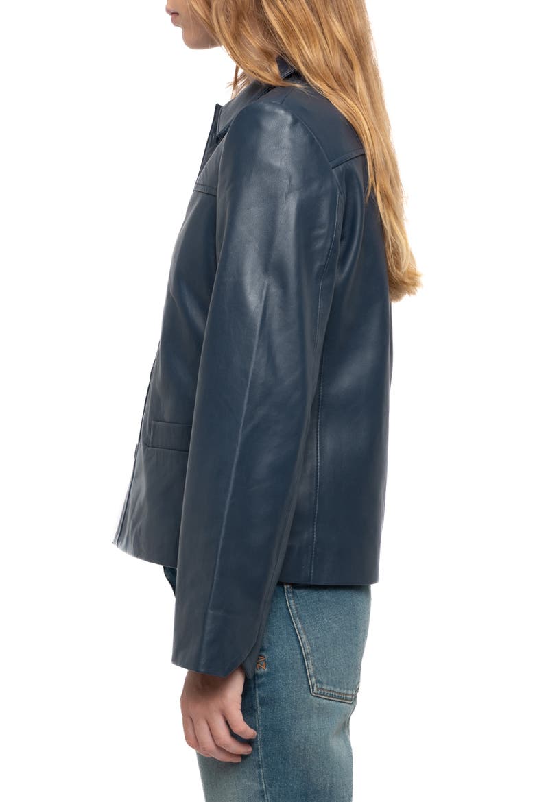 LIamys Leather Jacket, Alternate, color, MARINE