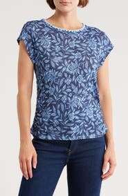 Democracy Cap Sleeve Ruched Top