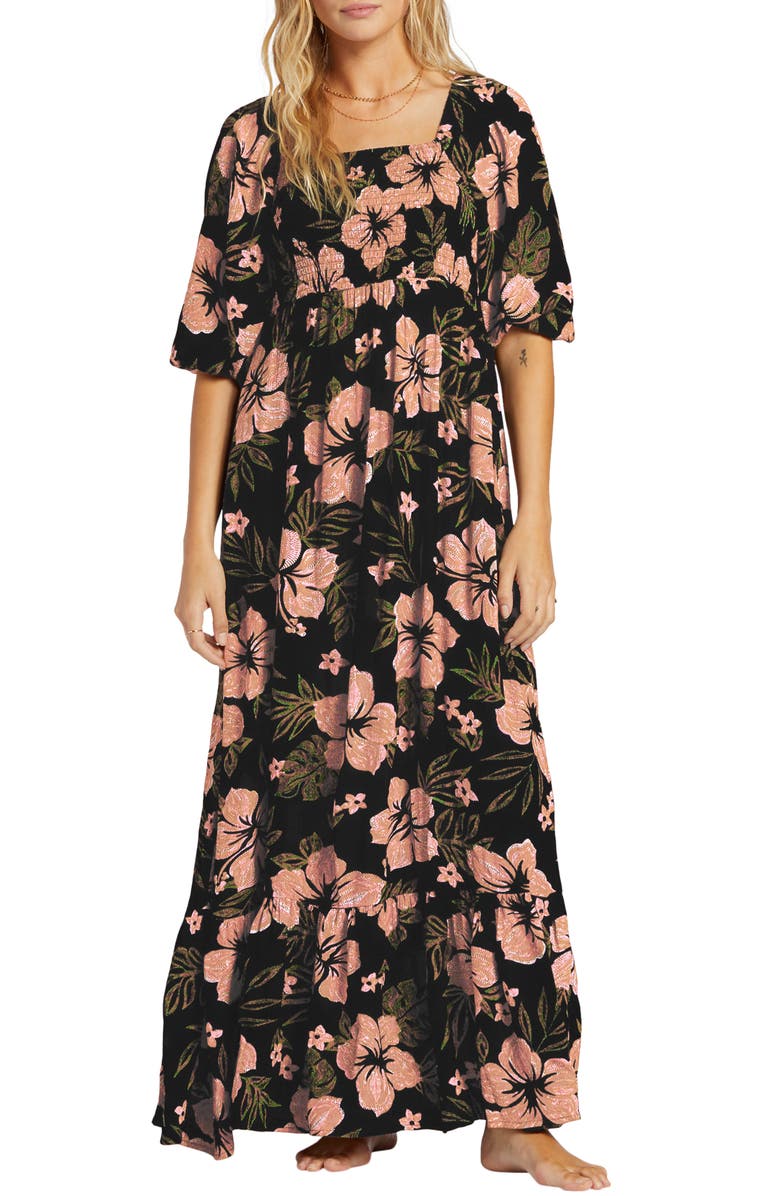 Billabong Full Bloom Smocked Maxi Dress, Main, color, 