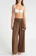 Elan Tie Side Linen Cover-Up Pants
