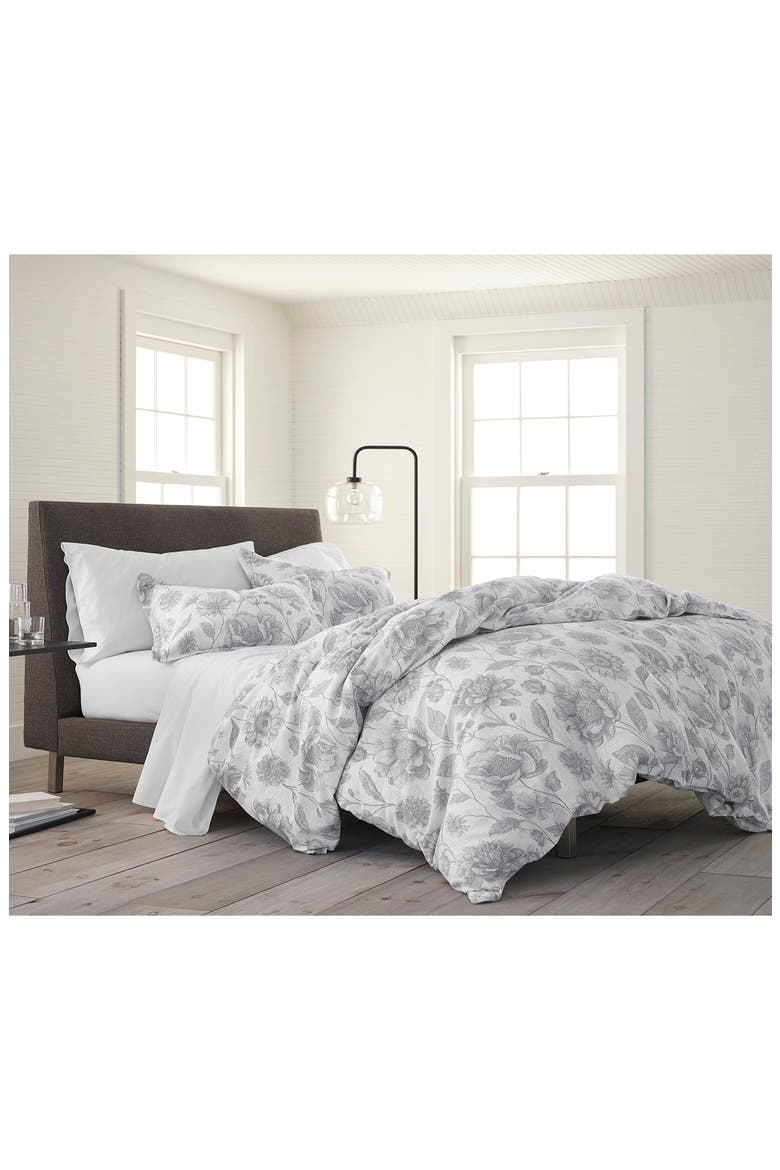 Floral Meadow 100% Organic Cotton Comforter Set, Alternate, color, GRAY