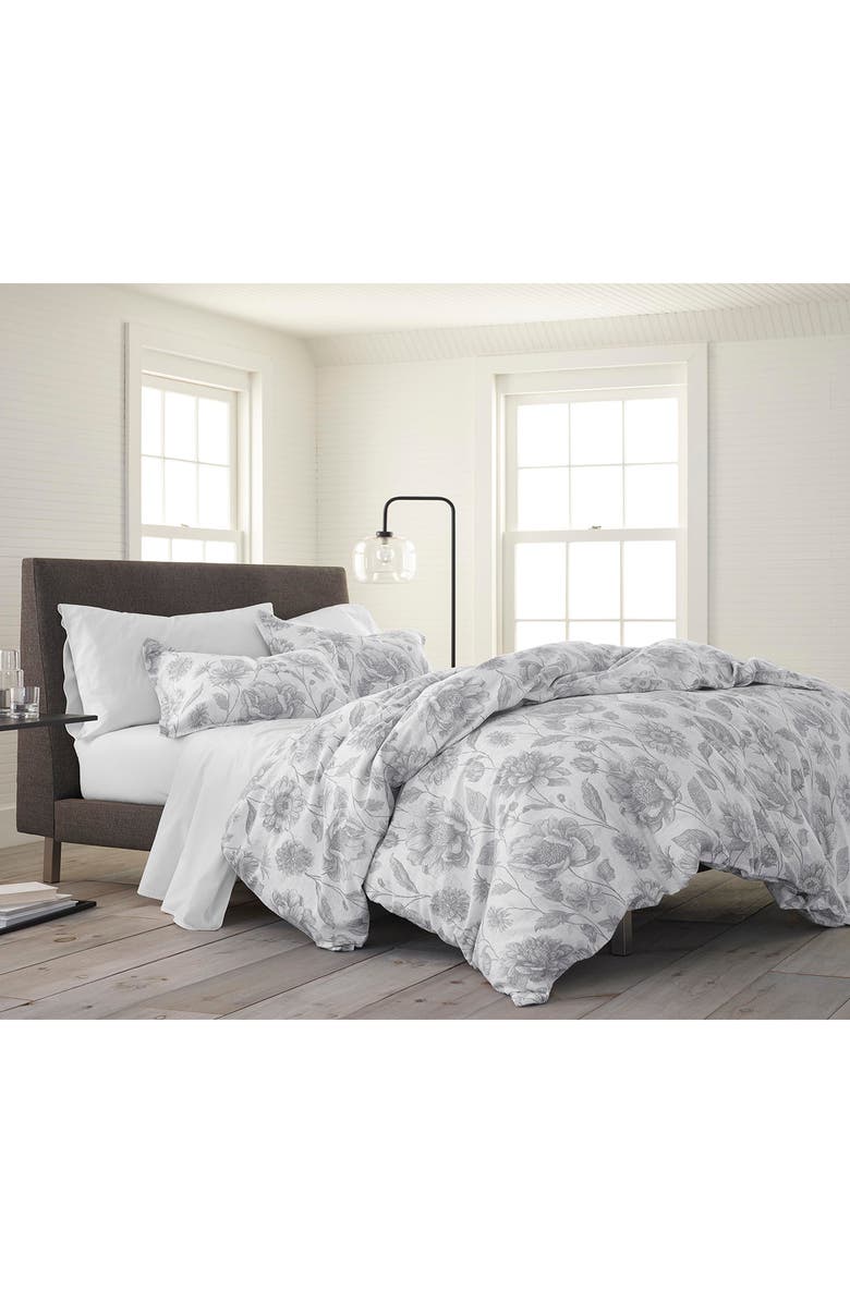 Martex Floral Meadow 100% Organic Cotton Comforter Set, Alternate, color, Gray