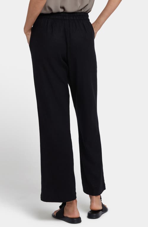Nydj Relaxed Drawstring Linen Blend Pants In Black