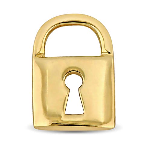 Padlock Pendant Charm 14k Yellow Gold