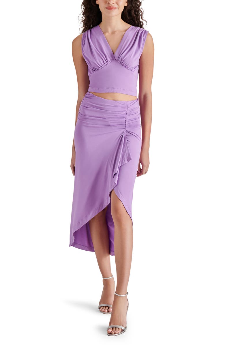Steve Madden Ambrosia Asymmetric Jersey Skirt, Alternate, color, Dahlia Purple