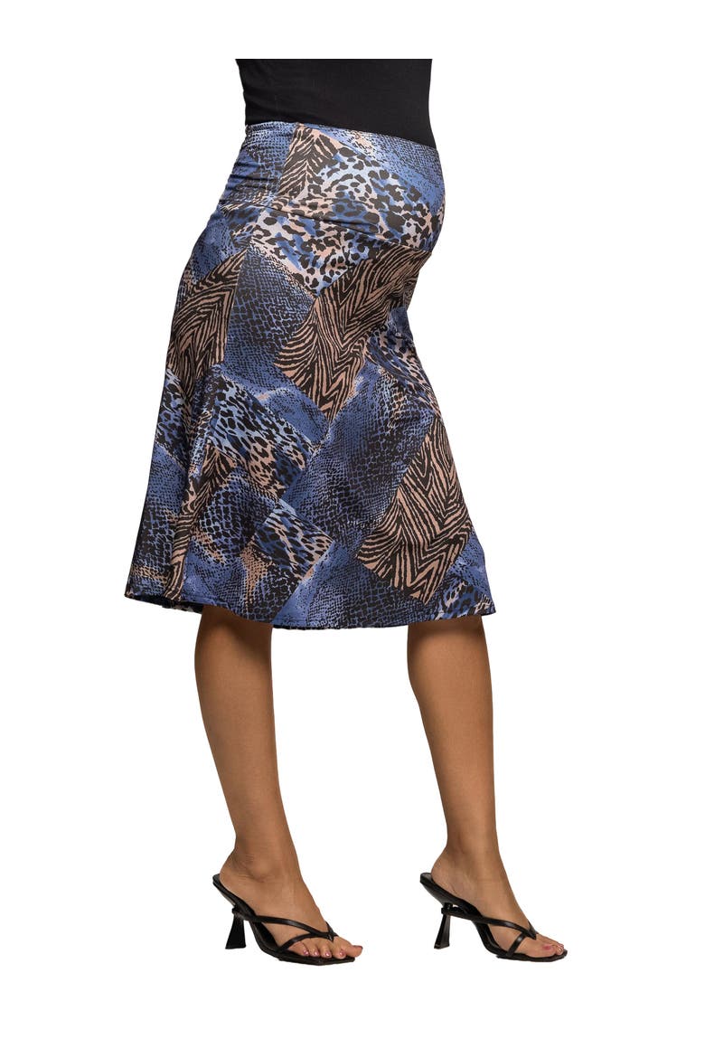 Animal Print Knee Length Skirt, Alternate, color, Blue Multi