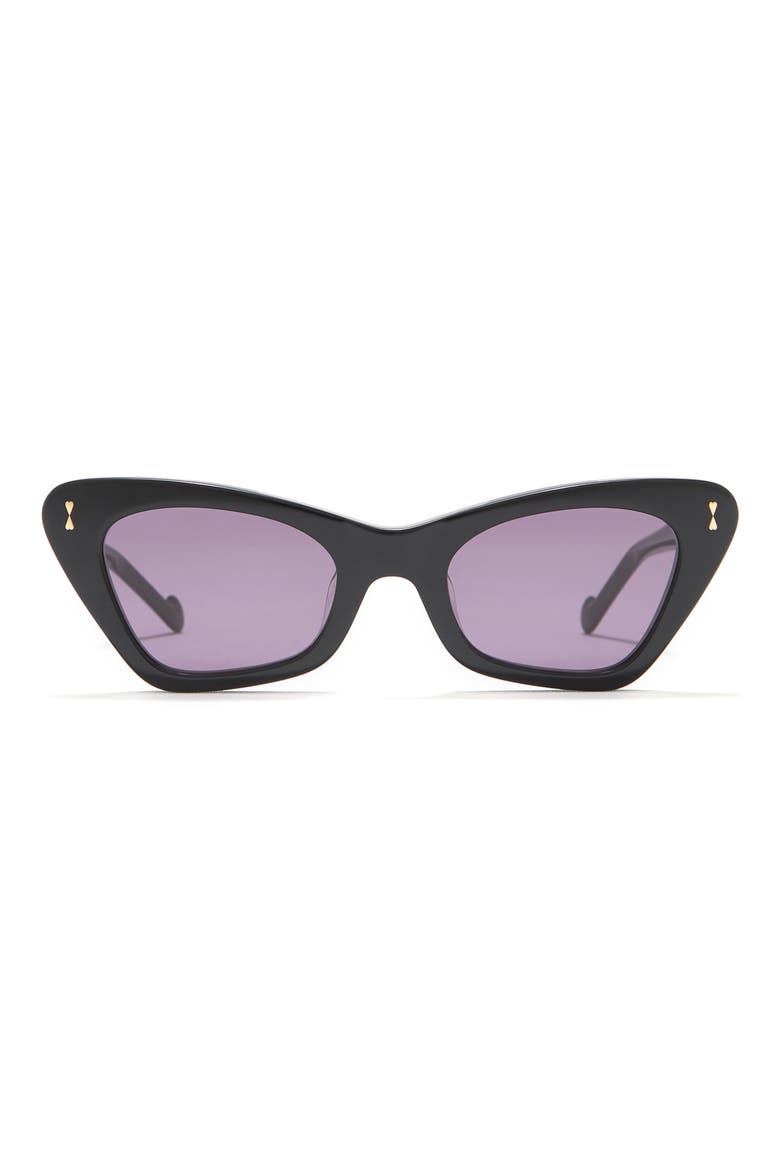 49mm Cat Eye Sunglasses, Main, color, BLACK / SMOKE MONO