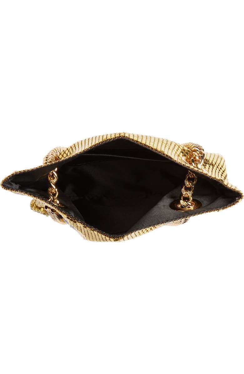 Moschino Logo Metallic Mesh Fringe Bag, Alternate, color,