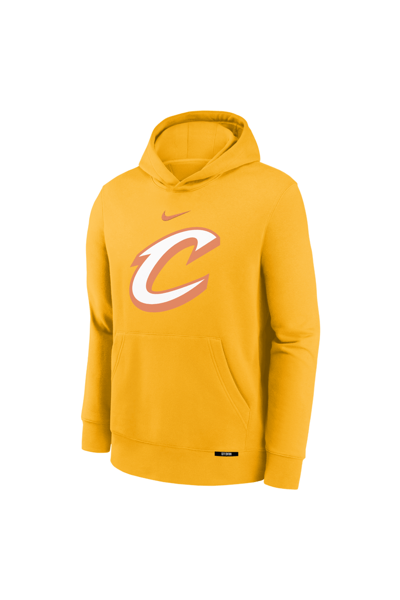 Youth Nike Yellow Cleveland Cavaliers 2025/26 City Edition Club Fleece Pullover Hoodie, Alternate, color, Yellow
