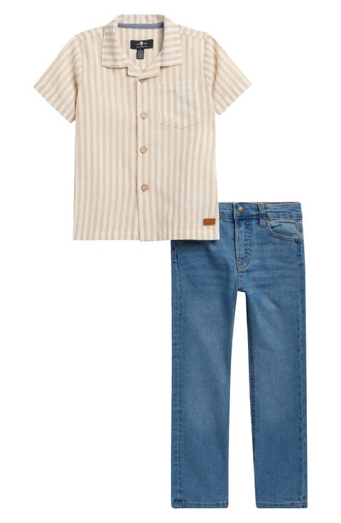 Kids' 2-Piece Shirt & Twill Pants Set