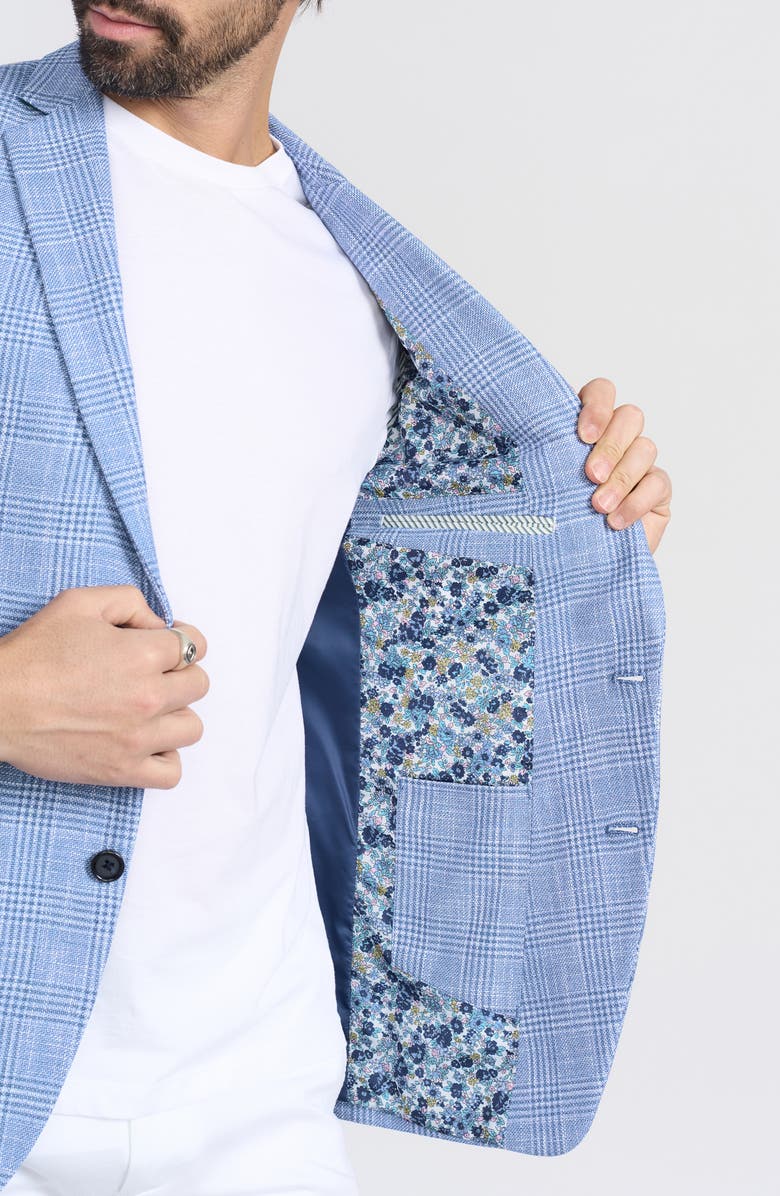 CRICKETEER Glen Plaid Cotton Blend Sport Coat, Alternate, color, Blue