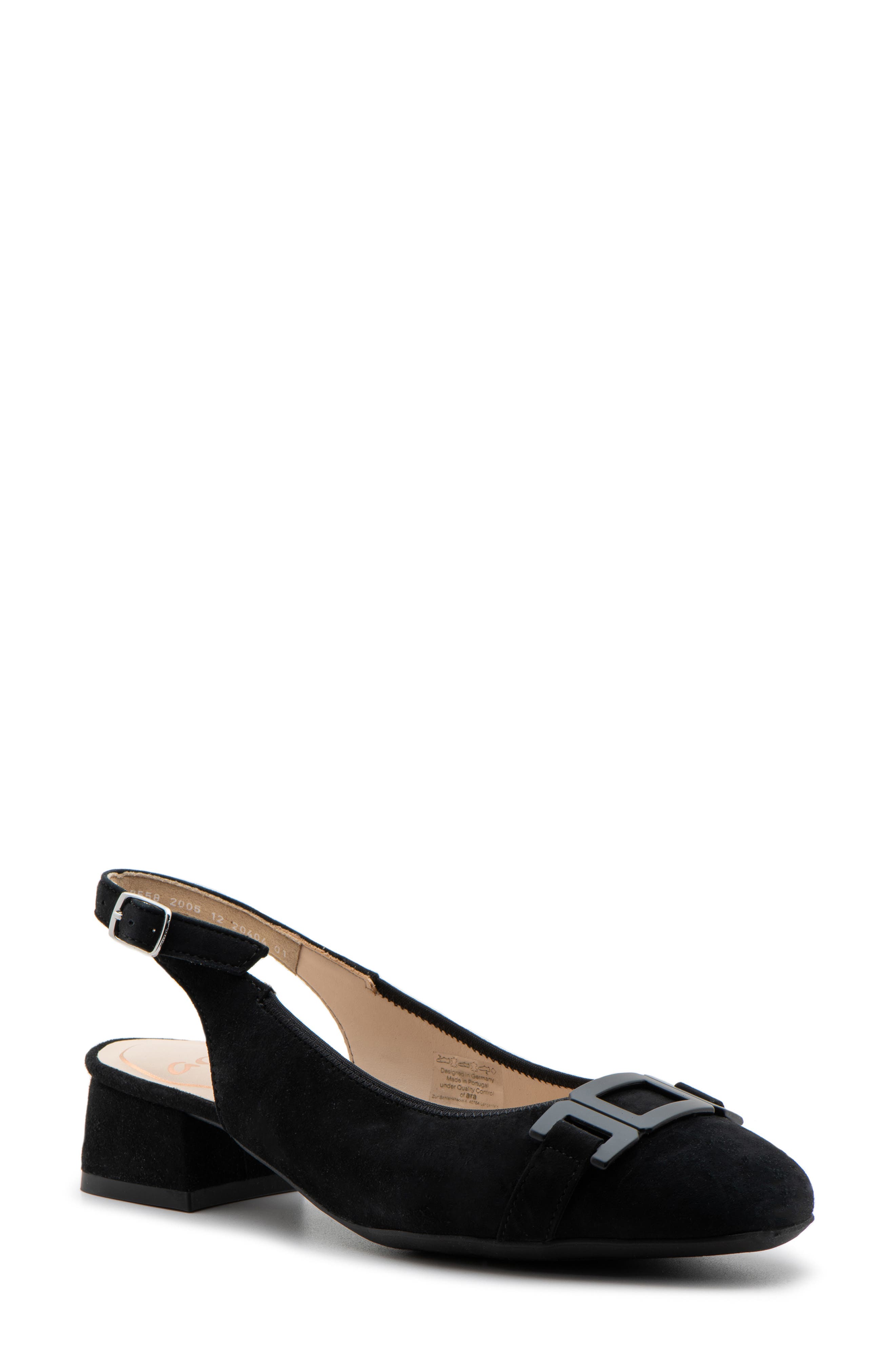 ara Gallant Sling 2.0 Pump, Main, color, Black Suede