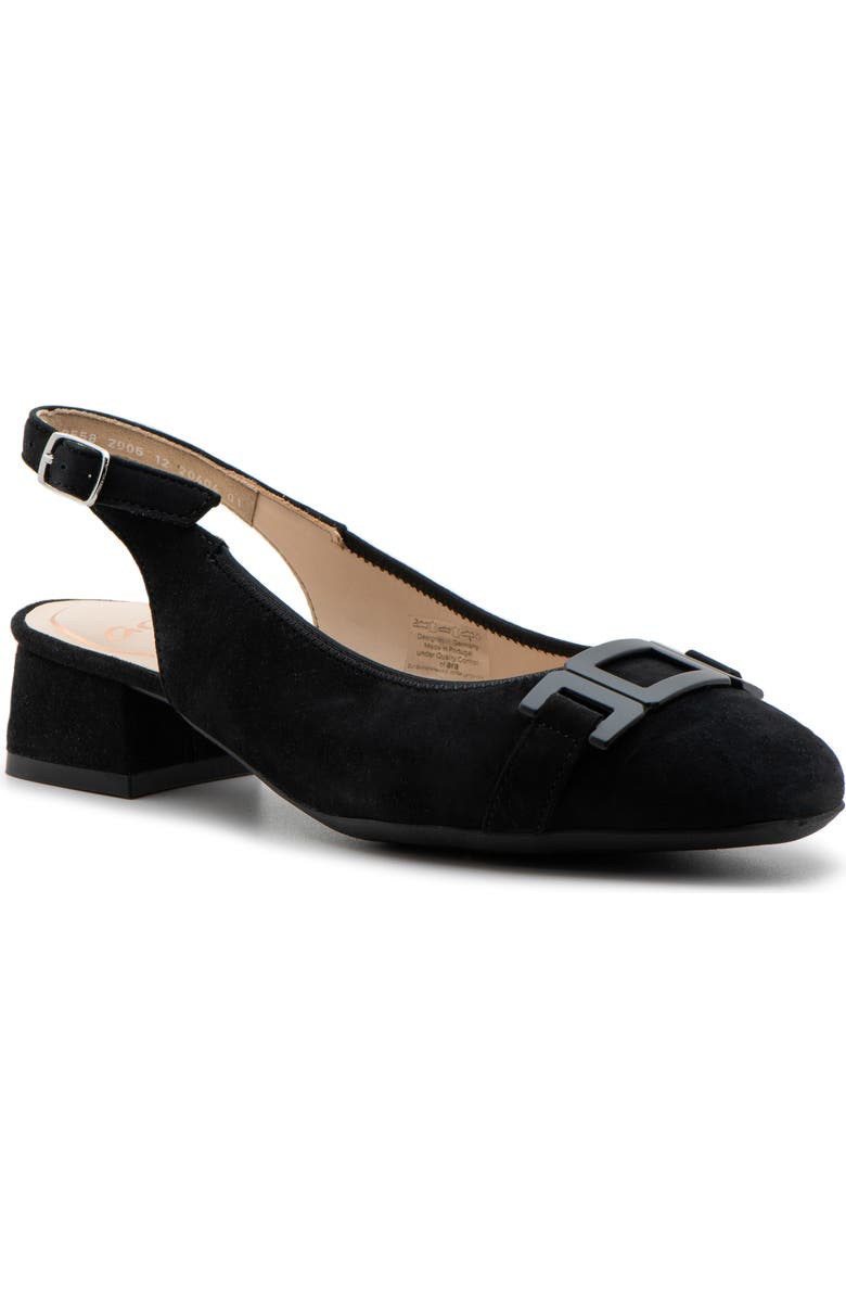 ara Gallant Sling 2.0 Pump, Main, color, Black Suede