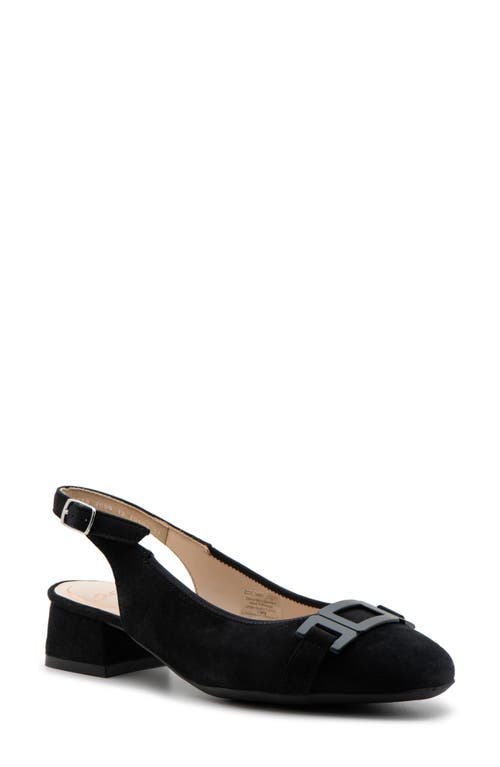 ara Gallant Sling 2.0 Pump in Black Suede 