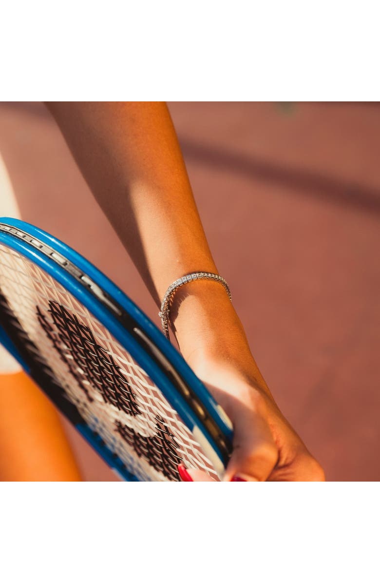 Spero London Sterling Silver Square Rectangular Tennis Bracelet, Alternate, color, Silver