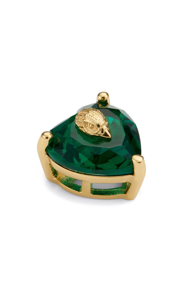 Kurt Geiger London Crystal Heart Stud Earrings, Alternate, color, Gold/ Green