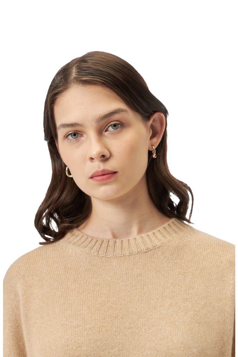 Loose-Fit Cashmere Sweater, Alternate, color, beige
