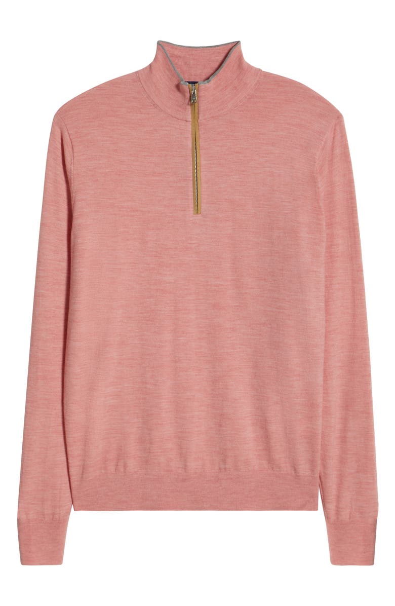 Peter Millar Crown Crafted Excursionist Flex Quarter Zip Pullover, Alternate, color, Pink Crepe