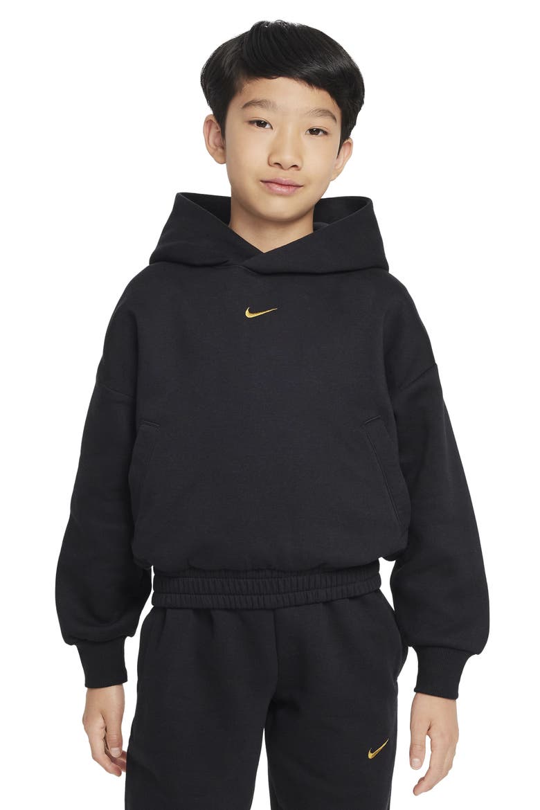 Kids' Basketball Hoodie, Main, color, BLACK/ BRONZINE