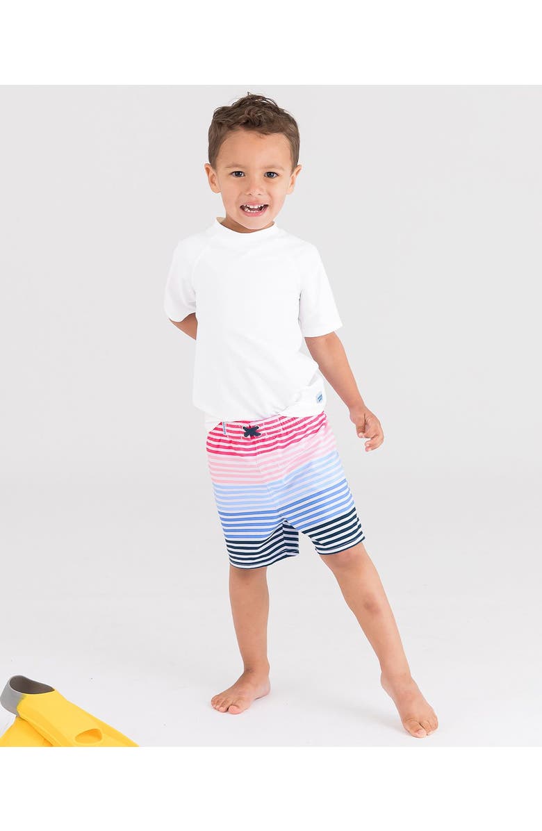 RuggedButts Boys UPF50+ Swim Trunks, Alternate, color, Ocean Horizon