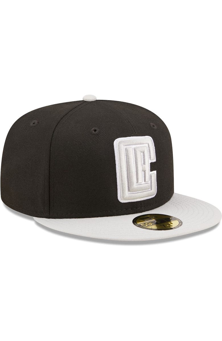 New Era Men's New Era Black/Gray LA Clippers Two-Tone Color Pack 59FIFTY Fitted Hat, Alternate, color, 