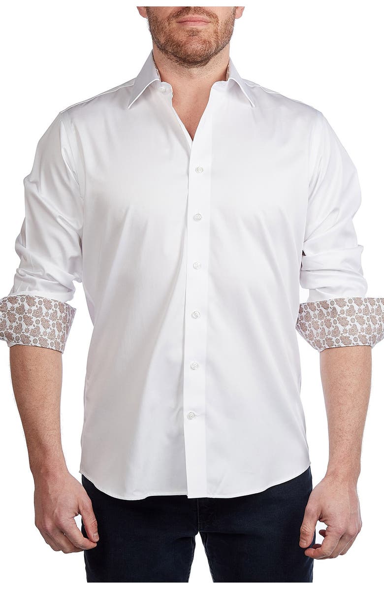 LEVINAS Solid Contemporary Fit Shirt, Alternate, color,