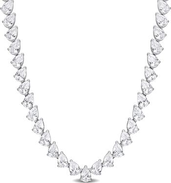 Julianna B. Created White Sapphire Teardrop Tennis Necklace 