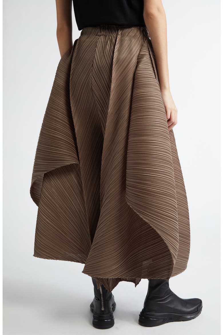 Pleated Flare Wide Leg Pants, Alternate, color, GRAYISH BROWN