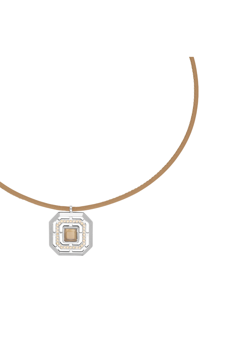 Necklace Amulet Icon Frame Soft, Alternate, color, Sand Silver