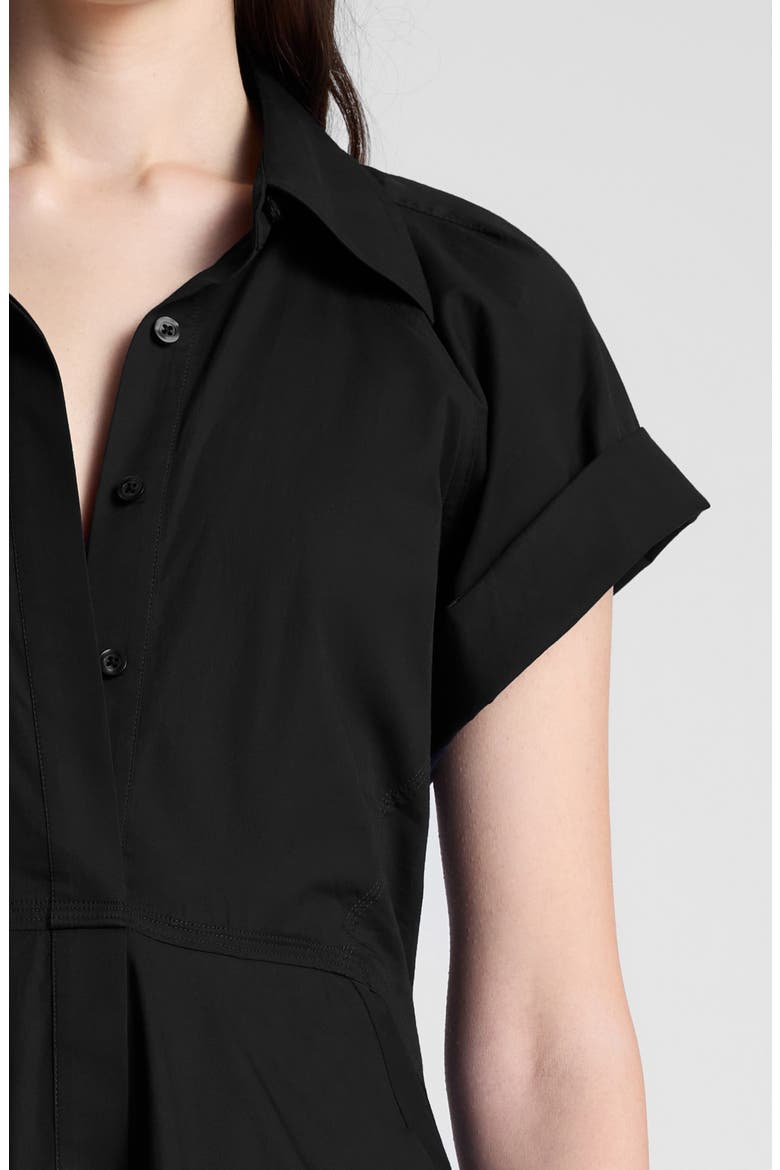 Julie Cotton Mini Shirtdress, Alternate, color, BLACK