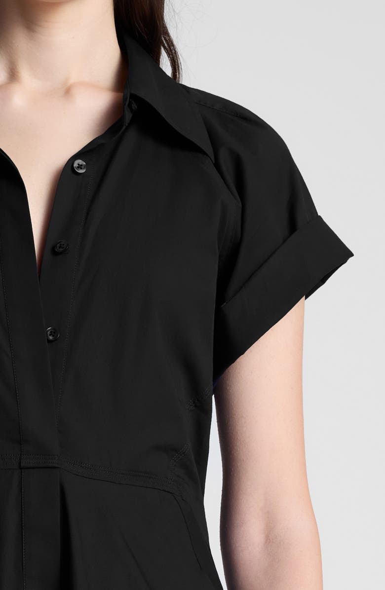 A.L.C. Julie Cotton Mini Shirtdress, Alternate, color, Black